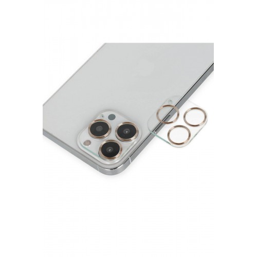 iPhone 14 Pro Max Band Metal Kamera Lens - Gold-(5796)