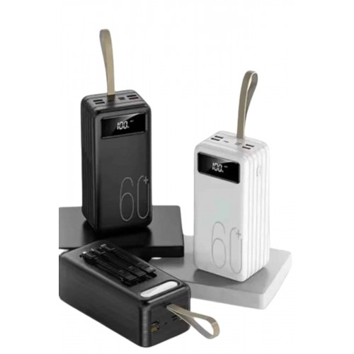 Hızlı Şarj 4 Çıkışlı Powerbank 60.000 Mah Taşınabilir Dijital Göstergeli Hızlı Şarj 4 Çıkışlı Powerbank 60.000 Mah Taşınabilir Dijital Göstergeli
