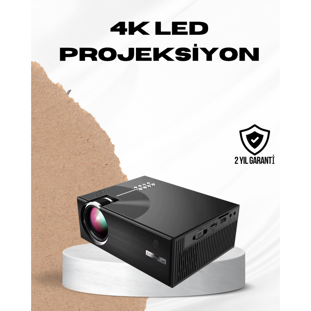 HDMI ve USB Girişli Taşınabilir Projeksiyon – Full HD Kumandalı Oyun ve Film Deneyimi