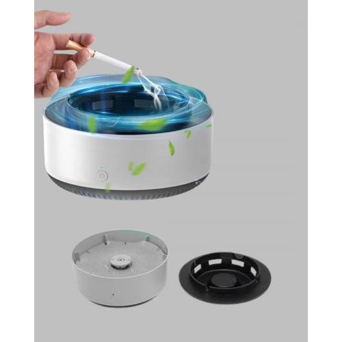 Sigara Dumanı ve Koku Giderici Hava Temizleyici Küllük – 2 Katmanlı Filtreli USB Şarjlı