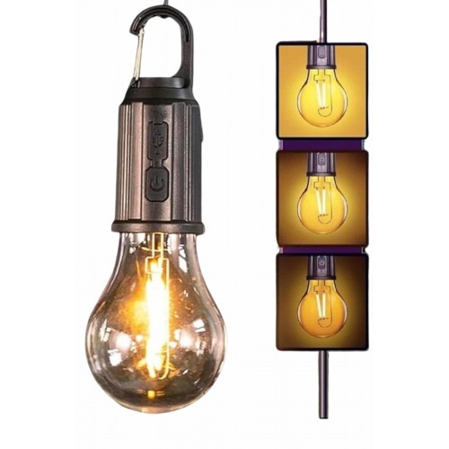 Şarjlı Dekoratif Kamp Lambası Askılı Ampul Led Işık Type-C Girişli Şarjlı Dekoratif Kamp Lambası Askılı Ampul Led Işık Type-C Girişli