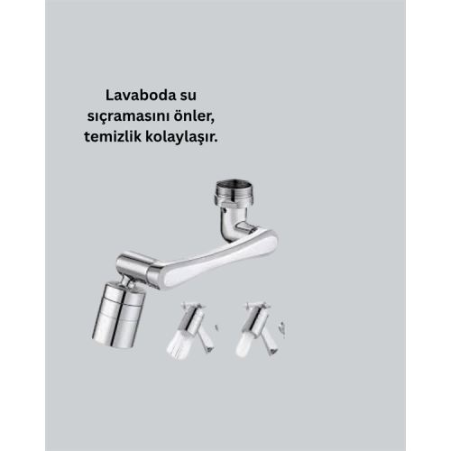 180° Dönebilen Robotik Kollu Musluk Başlığı – 2 Modlu Su Akışı ve Kolay Montaj