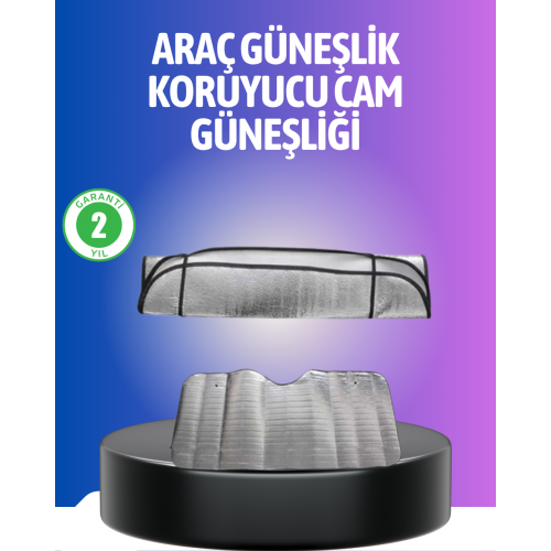 Metalize Reflektör Yüzeyli UV Koruyucu Araç Güneşliği – Serin ve Güvenli Sürüşler İçin