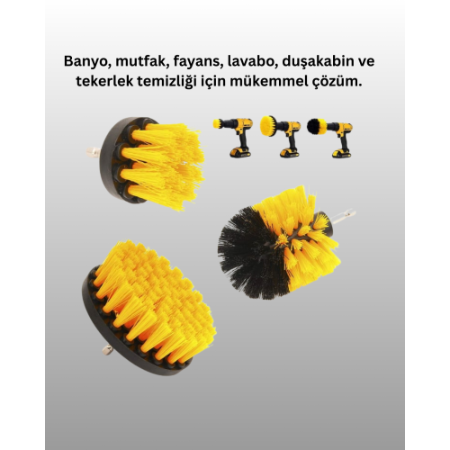 Banyo ve Mutfak İçin Matkap Ucu Temizlik Fırçası 3’lü Set Banyo ve Mutfak İçin Matkap Ucu Temizlik Fırçası 3’lü Set