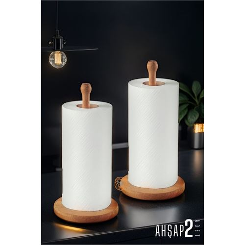 HSNET Havlu Kağıt Tutucu Ahşap 2 ADET