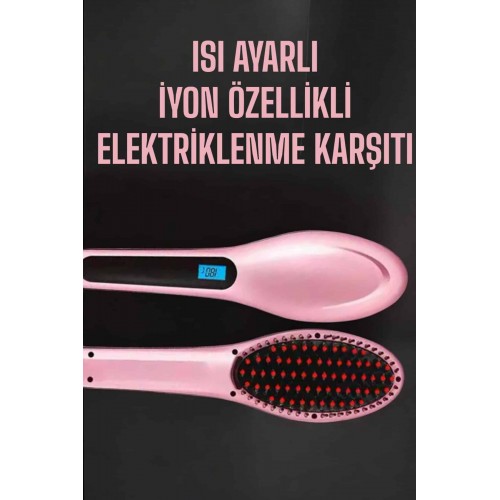 Fön Tarağı Saç Düzleştirici Sıkı Dişli Isı Ayarlı Elektriklenme Karşıtı