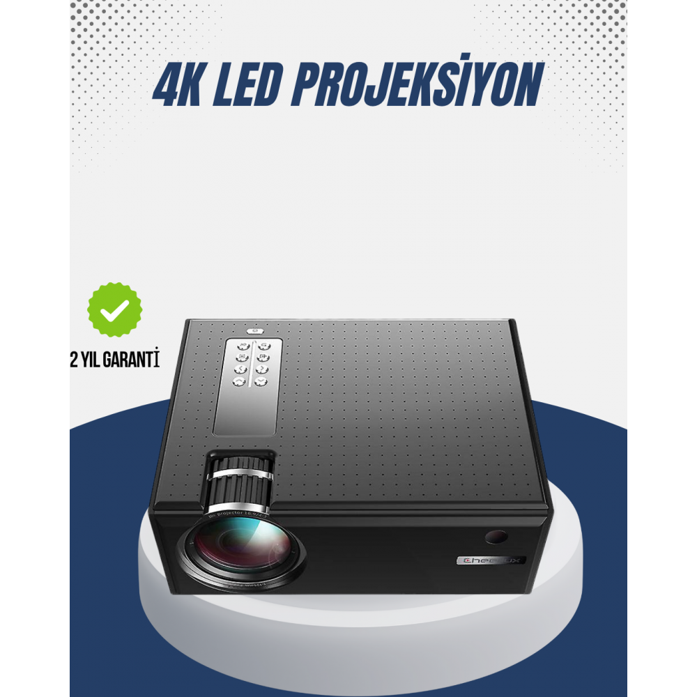 Full HD Projeksiyon – HDMI/USB Girişli Kumandalı Eğitim ve Sunum İçin İdeal