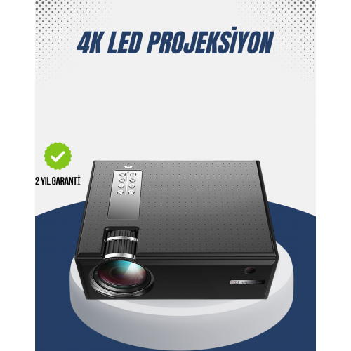 Full HD Projeksiyon – HDMI/USB Girişli Kumandalı Eğitim ve Sunum İçin İdeal