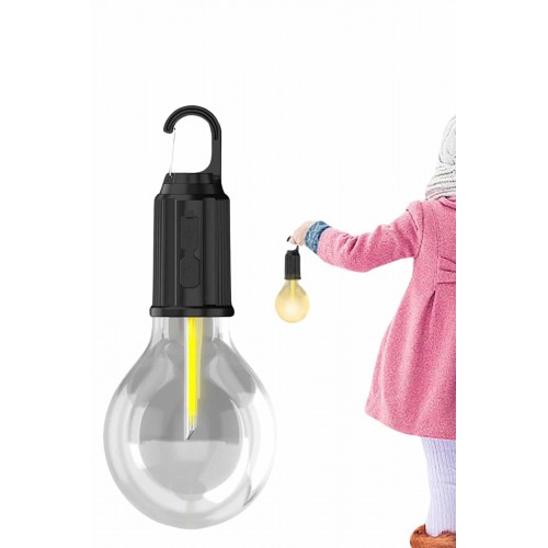 Şarjlı Aydınlatma Ampul Tasarımlı Ambians Işık Askılı Kamp Lambası