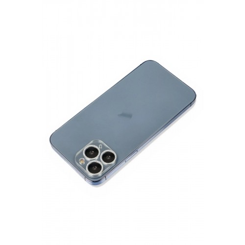 iPhone 11 Pro Shine Kamera Lens Koruma Cam - Gümüş-(5796)