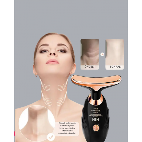 Yüz ve Boyun İçin Cilt Sıkılaştırıcı Masaj Cihazı