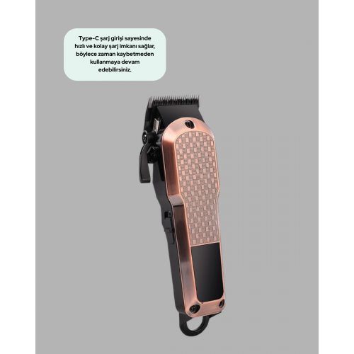 Erkek Bakım Makinesi – LCD Ekranlı 7000RPM Şarjlı Saç ve Sakal Kesme Cihazı