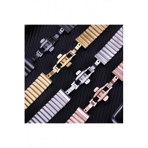 Apple Watch 38mm KR413 Fine Steel Kordon - Yıldız Işığı-(5796)