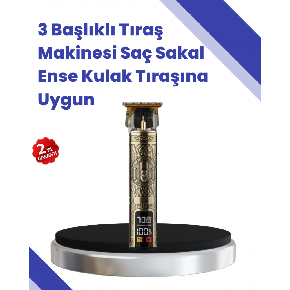 Kablosuz Saç Sakal Düzeltici – Çoklu Başlık ve Taraklı