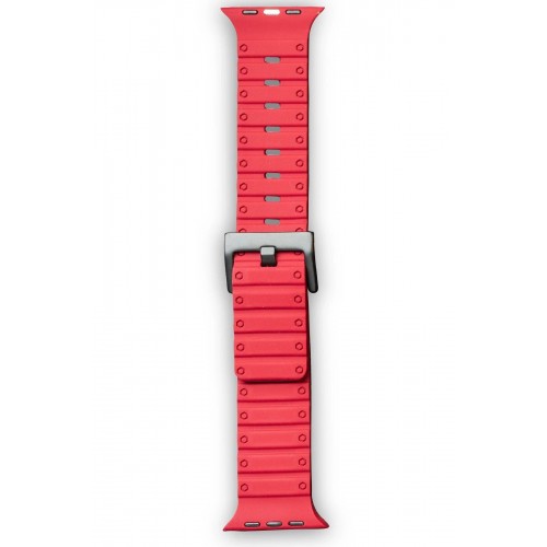 Apple Watch 42mm Magnus Mıknatıslı Silikon Kordon - Kırmızı-(5796)