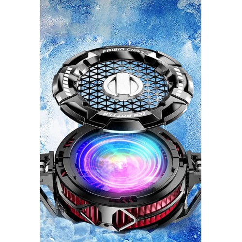 FS02 15W RGB Radyatör Telefon Soğutucu Fan - Siyah-(5796)