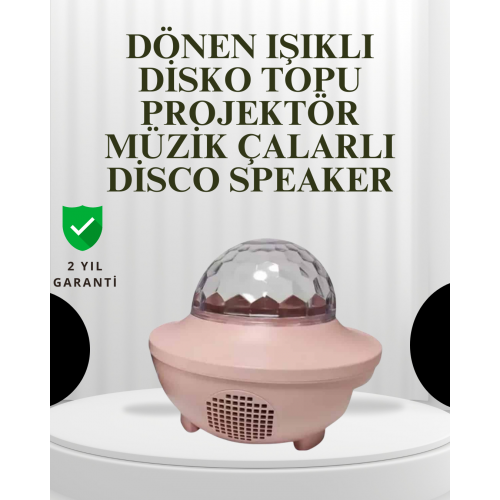 Sesle Etkileşimli Yıldız Projektörlü Gece Lambası – Bluetooth Hoparlörlü USB Girişli Dönen Okyanus