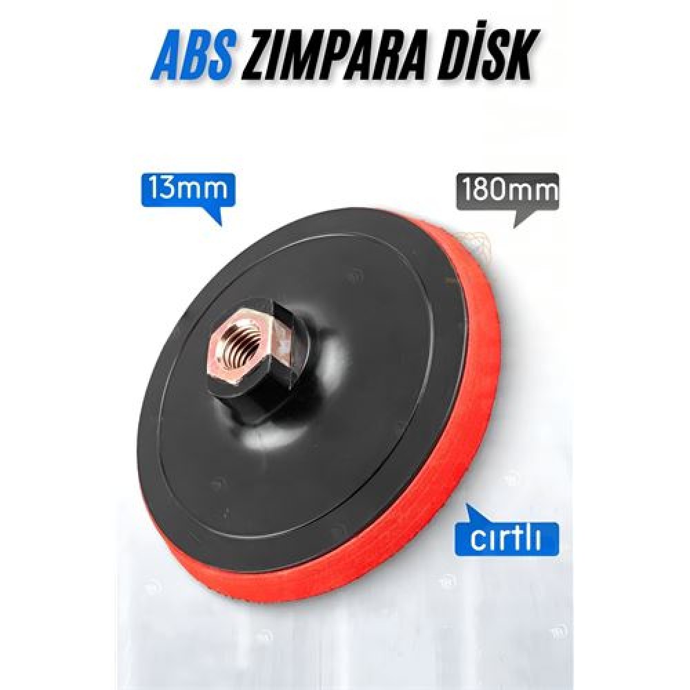 Turk 180 mm Cırtlı Zımpara Disk Pasta Cila Sünger Tabanı