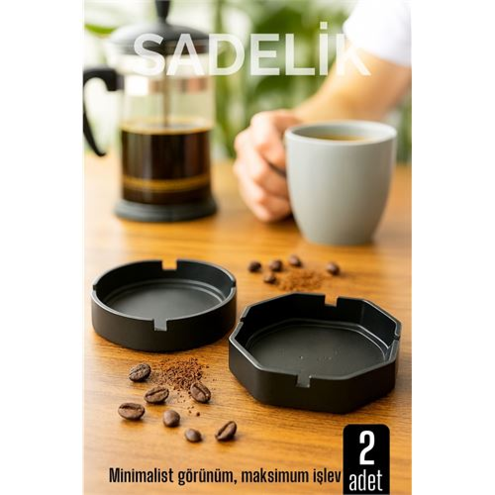 2 li Karbon Plastik Küllük Seti  - Masaüstü Küllük  Kaymaz Hafif ve Şık Tasarım