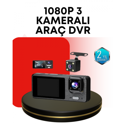 Araç Kamerası 3’lü Sistem | Full HD Sesli Kayıt ve Park Gözetimi
