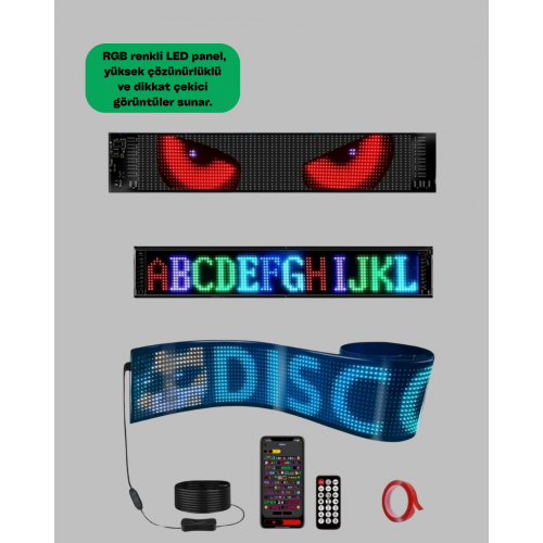 RGB Renkli LED Ekran Tabela USB Bağlantılı ve Kayan Yazı Destekli RGB Renkli LED Ekran Tabela USB Bağlantılı ve Kayan Yazı Destekli