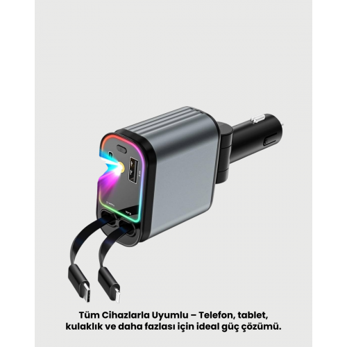 Renault Peugeot Citroen Fiat Araçlar için Hızlı Şarjlı Araç Çakmaklık Adaptörü