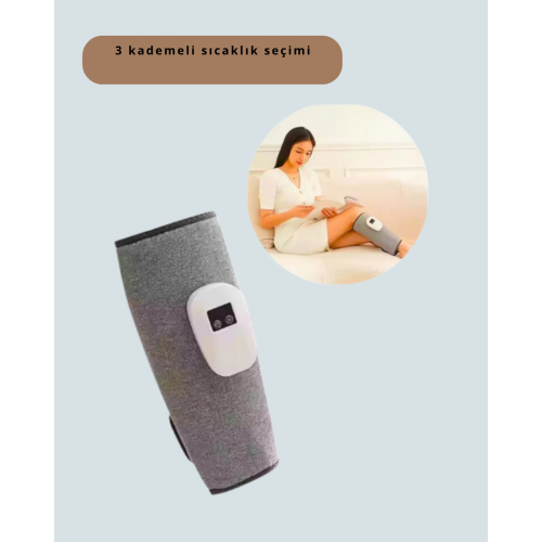 Şarjlı Isıtmalı Baldır Masaj Aleti – 3 Hava Basınçlı Titreşimli ve Akıllı Zamanlayıcılı