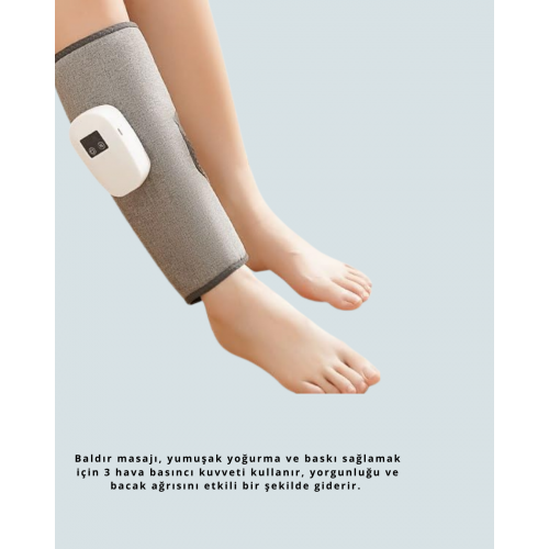 Şarjlı Isıtmalı Baldır Masaj Aleti – 3 Hava Basınçlı Titreşimli ve Akıllı Zamanlayıcılı