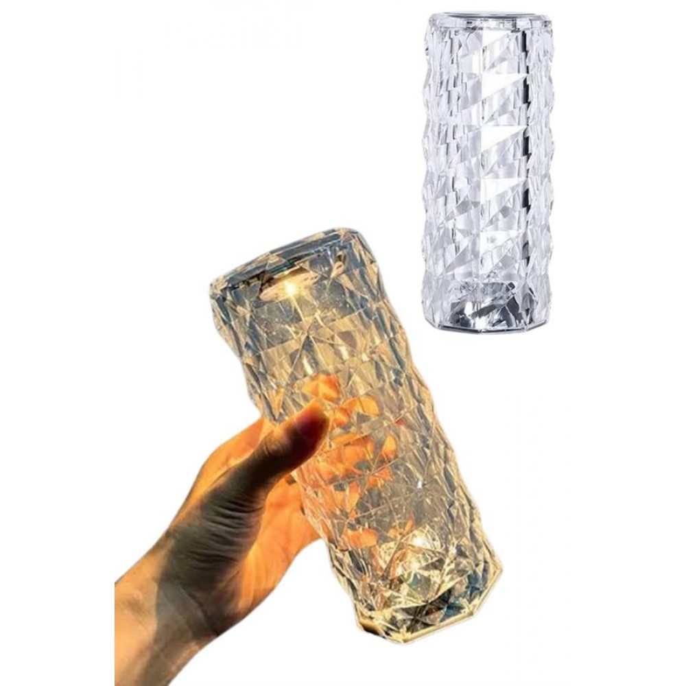 Kristal Lamba Masa Lambası Şarjlı Masa Lambası Dokunmatik Sensör Usb Şarjlı