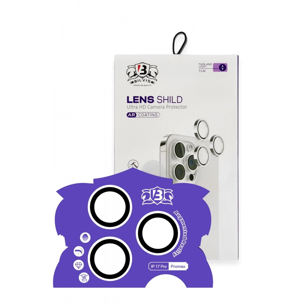 Apple iPhone 17 Pro Max Bilvis Titan Kamera Lens - Gümüş-(5796)