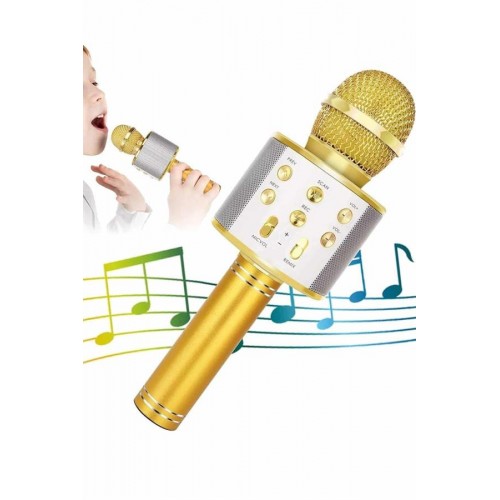 Karaoke Mikrofon Dahili Hoparlörlü Sd-usb-aux Girişli Bluetooth Hoparlör