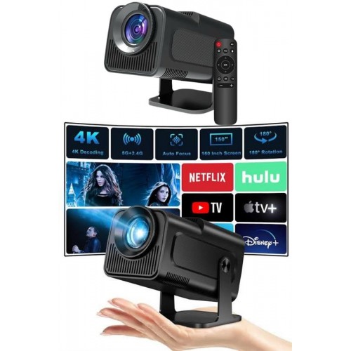 Projektör Siyah Android Taşınabilir Sinema Projeksiyon Wifi Destekli En Güncel Sürüm Akıllı