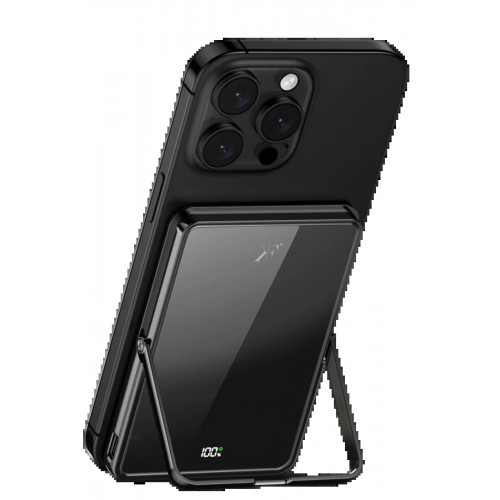 PW580 5.000 mAh 20W Type-C 15W Kablosuz Şarj 3W Saat Şarj ve 5W Kulaklık Şarj Destekli PD Hızlı Şarj Magsafe Powerbank - Siyah-(5796)