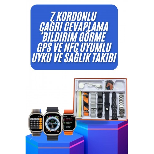 Unısex 7 Kordonlu Çok Fonksiyonlu Nabız Ölçer Uyku ve Sağlık Takibi