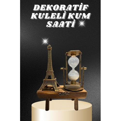 Masa Biblosu Dekoratif Süs Kum Saati Eyfel Kulesi Hediyelik Kum Saati