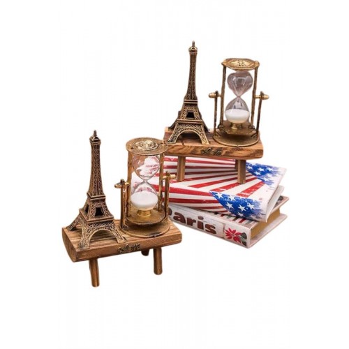 Masa Biblosu Dekoratif Süs Kum Saati Eyfel Kulesi Hediyelik Kum Saati