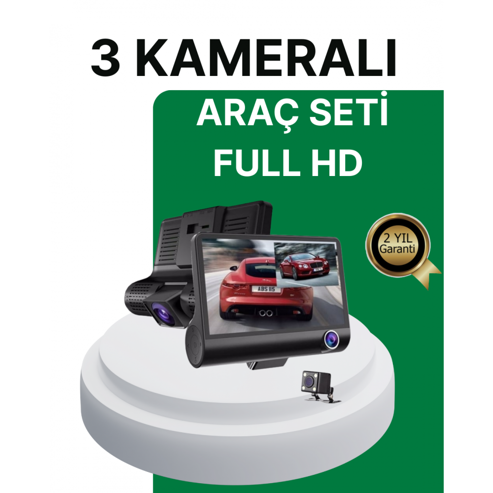 Gece Görüşü Destekli 1080P Full HD Çözünürlüklü Araç İçi Kamera