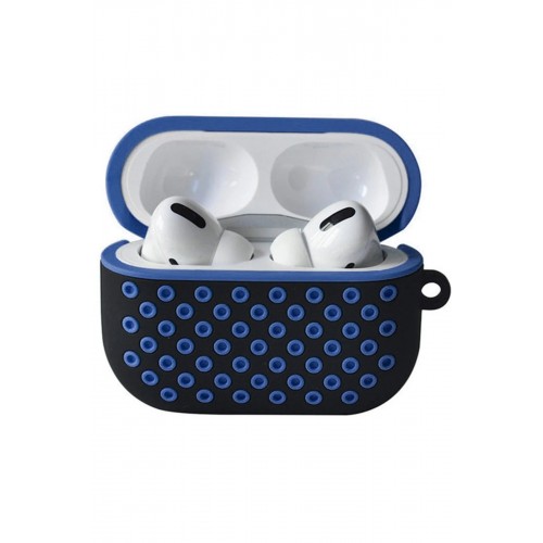 Airpods Pro 2 (2.nesil) Spor Delikli Kılıf - Siyah-Mavi-(5796)