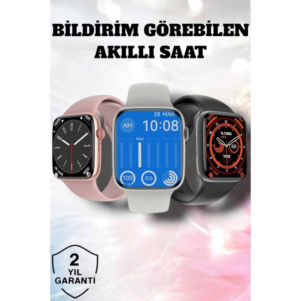 Akıllı Saat Adım Sayar Kalp Atışı İzleme Dokunmatik Bluetooth Bağlantılı