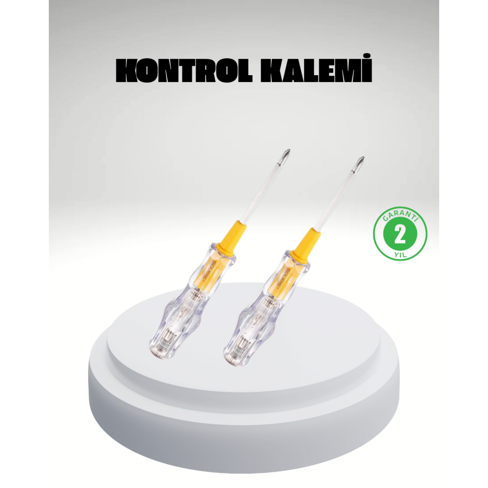 Elektrik Test Kalemi Neon Işıklı Nikel Kaplama 110-220V Dirençli