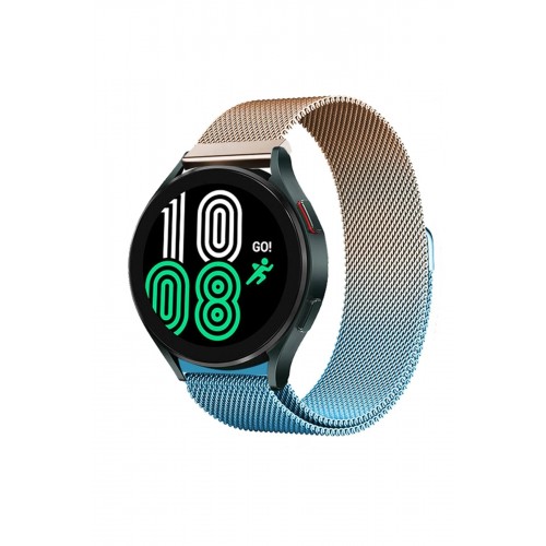 Watch 20mm Metal Mıknatıslı Kordon - Metalik Gold-Mavi-(5796)