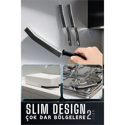 HSNET İnce Sert Kıllı Çok Dar Bölge Fırçası - Mutfak Banyo Fırçası 2 ADET