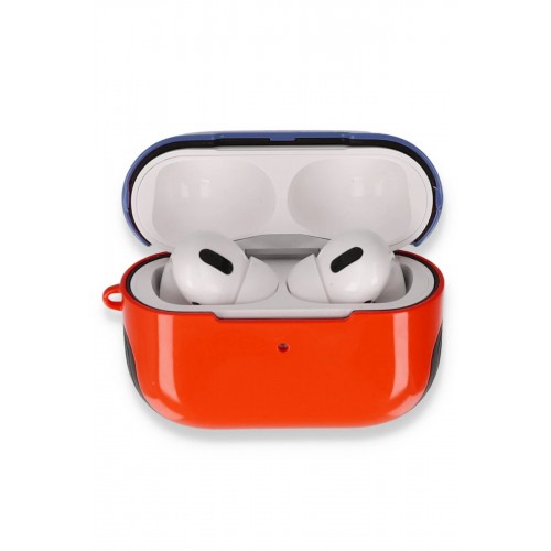 Airpods Pro (1.nesil) 3in1 Kılıf - Kırmızı-Lacivert-(5796)