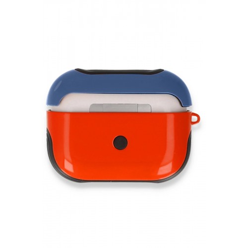 Airpods Pro (1.nesil) 3in1 Kılıf - Kırmızı-Lacivert-(5796)