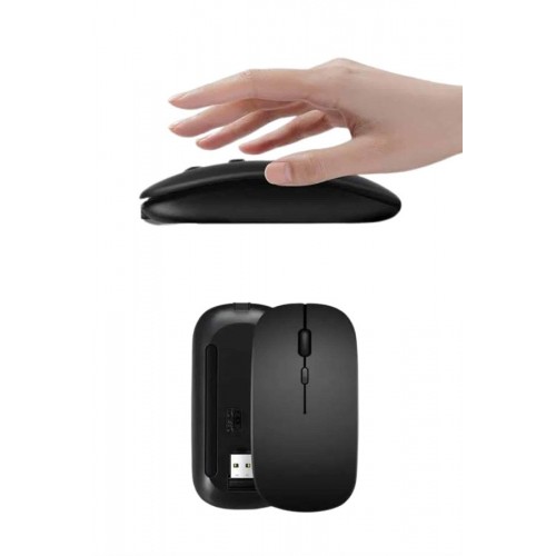 Kablosuz Mouse Fare Şarjlı Bluetooth Wireless Çift Modlu Sessiz Kablosuz Mouse Fare Şarjlı Bluetooth Wireless Çift Modlu Sessiz