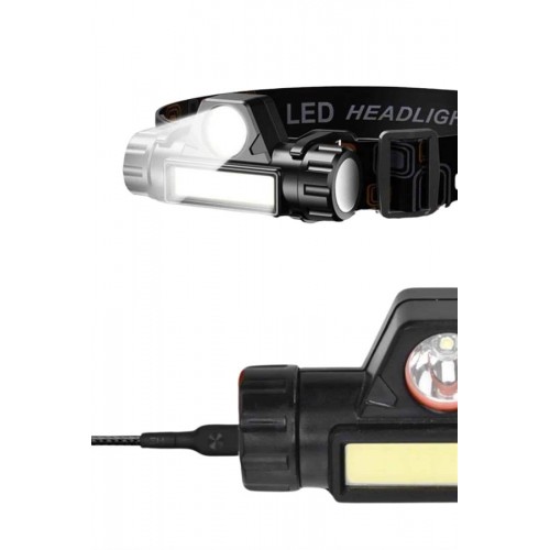 Ledli Şarjlı Kafa Lambası LED Şarjlı Su Geçirmez Kafa Feneri