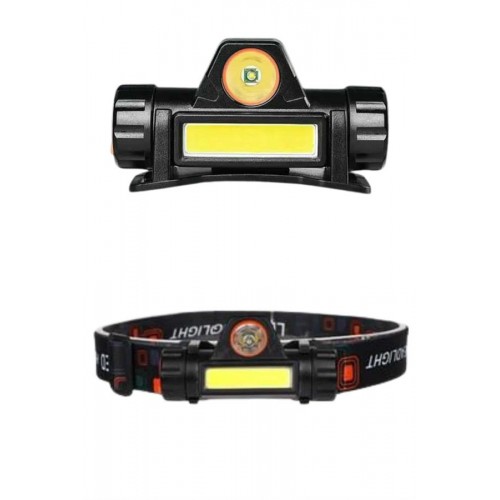 Ledli Şarjlı Kafa Lambası LED Şarjlı Su Geçirmez Kafa Feneri