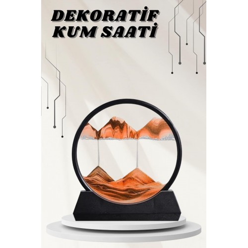 Dekoratif Kum Sulu Kum Saati Yuvarlak Şık Kum Tablosu Kum Saati Şeklinde Kum Tablo