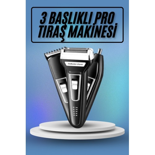 Kulak Burun Kıl Kesme Ense Yanak Tıraş Seti 3 Başlıklı Profesyonel