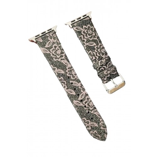 Apple Watch 42mm Creeper Desenli Kordon - Kahverengi-(5796)